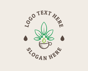 Marijuana - Hemp Leaf Coffee Cup logo design