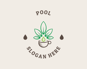 Hemp Leaf Coffee Cup Logo