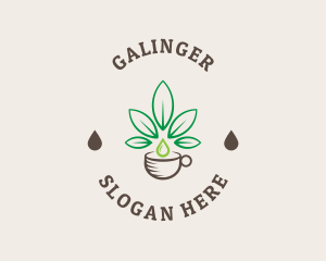 Cannabis - Hemp Leaf Coffee Cup logo design