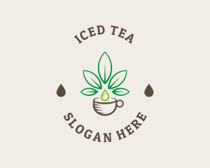 Hemp Leaf Coffee Cup logo design