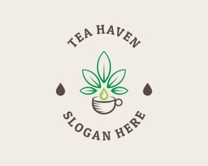 Hemp Leaf Coffee Cup logo design