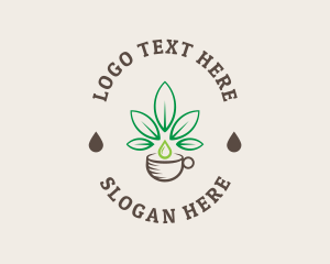 Cbd Oil - Hemp Leaf Coffee Cup logo design