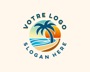 Beach Summer Vacation Logo