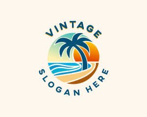 Beach Summer Vacation Logo