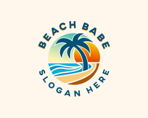 Beach Summer Vacation logo design