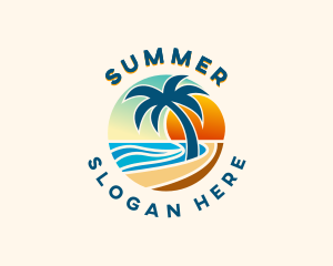 Beach Summer Vacation logo design