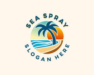 Beach Summer Vacation logo design