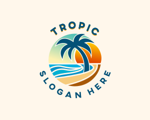 Beach Summer Vacation logo design