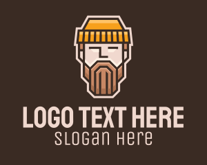 Skater - Geometric Lumberjack Face logo design