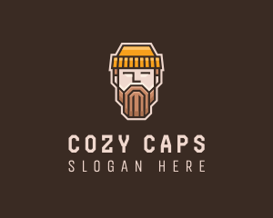 Beanie - Hipster Lumberjack Beard logo design