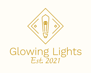 Diamond Light Bulb logo design