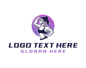 Muscle - Woman Strong Fitness logo design