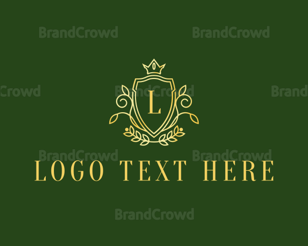 Crown Shield Wreath Ornament Logo