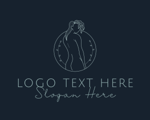 Naked - Sexy Woman Floral logo design