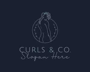 Curls - Sexy Woman Floral logo design