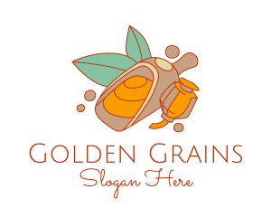 Grains - Turmeric Powder Scooper logo design