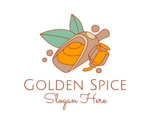 Turmeric - Turmeric Powder Scooper logo design