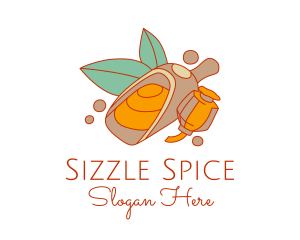 Turmeric Powder Scooper  logo design