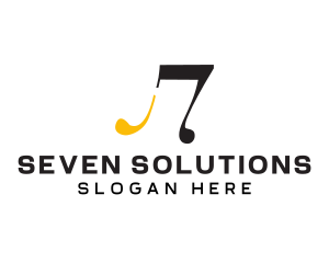 Seven - Musical Note Band logo design