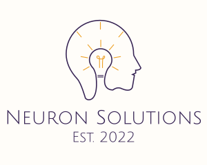 Neuron - Light Bulb Mental Health logo design