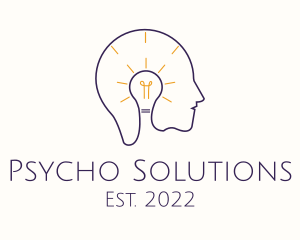 Psycho - Light Bulb Mental Health logo design