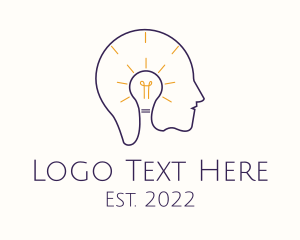 Thinker - Light Bulb Mental Health logo design