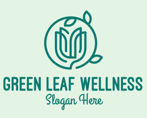 Green Wellness Plant logo design