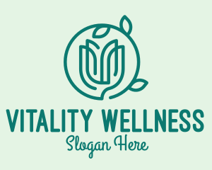 Green Wellness Plant logo design