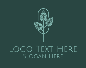 Design - Blue Leaf Monoline logo design