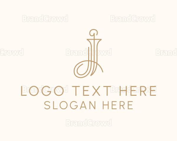 Stylish Column Scribble Logo