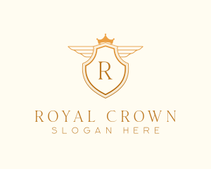 Royal Wing Shield Crown logo design