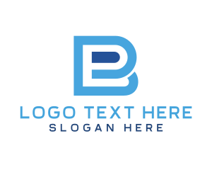 Outline - Blue Outline B logo design