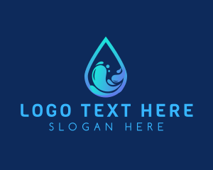 Aqua - Wave Water Splash logo design