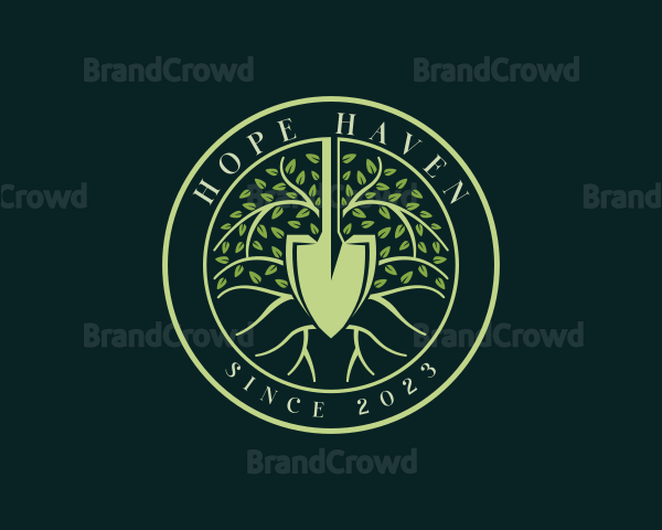 Shovel Plant Gardening Logo