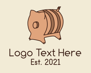 Bartender - Pig Beer Barrel logo design