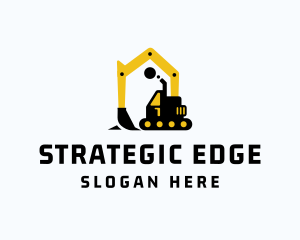 Digger - Excavator Machine House logo design