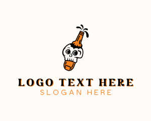 Bottle - Bottle Skull Drink logo design