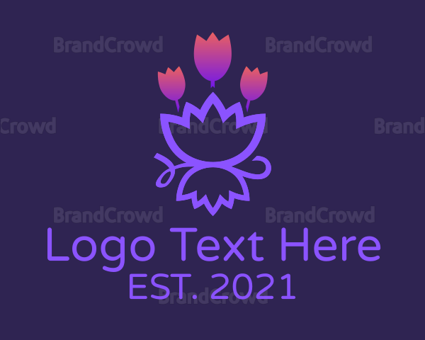 Lotus Tulip Flower Logo