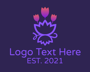 Event Celebration - Lotus Tulip Flower logo design