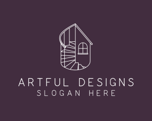 Spiral Stairs Architecture logo design