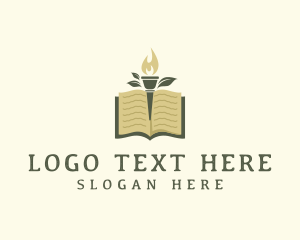 Study - Education Book Torch logo design