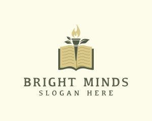 Study - Education Book Torch logo design