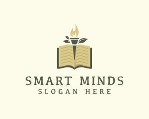Education Book Torch logo design