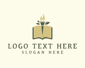 Writer - Education Book Torch logo design