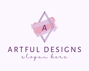 Purple Watercolor Salon logo design