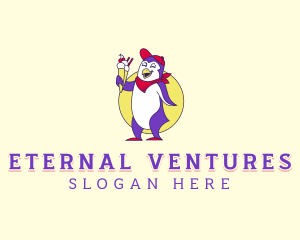 Penguin Sundae Dessert Logo