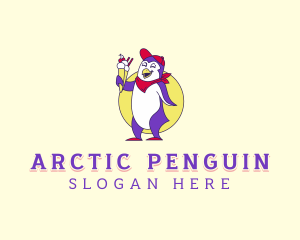 Penguin Sundae Dessert logo design