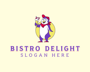 Penguin Sundae Dessert logo design