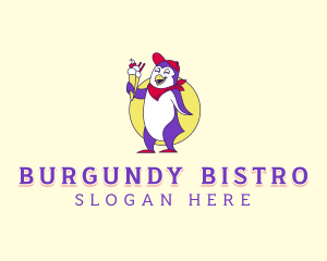 Penguin Sundae Dessert logo design