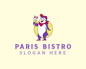 Penguin Sundae Dessert logo design